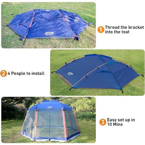 12 ft. x 10 ft. Screened Mesh Net Wall Canopy Tent Camping Tent