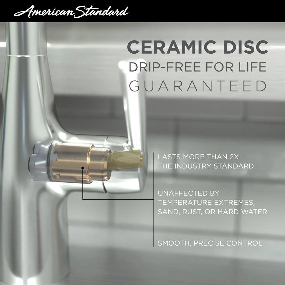 Polished Chrome Two-Handle Kitchen Faucet with Pull-out Spray