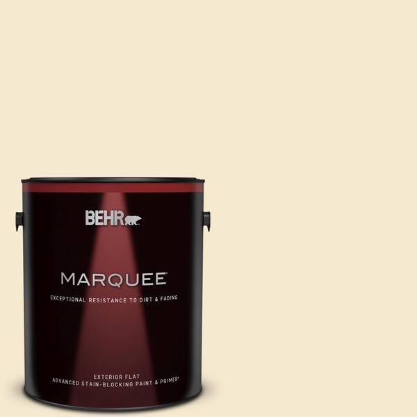 BEHR MARQUEE 1 gal. #360E-1 Creme Brulee Flat Exterior Paint & Primer