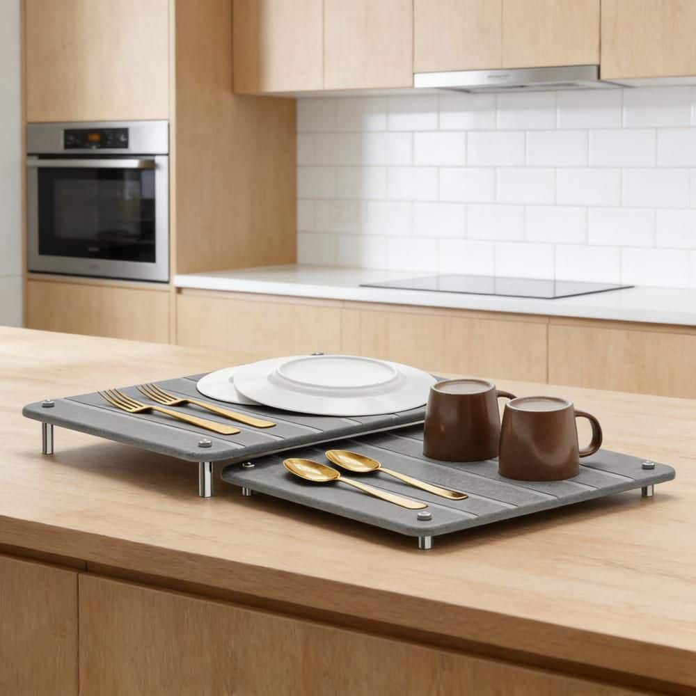 Esepony Drying Mats Dish Rack with Quick Dry, Absorbing, Stone Mat ...