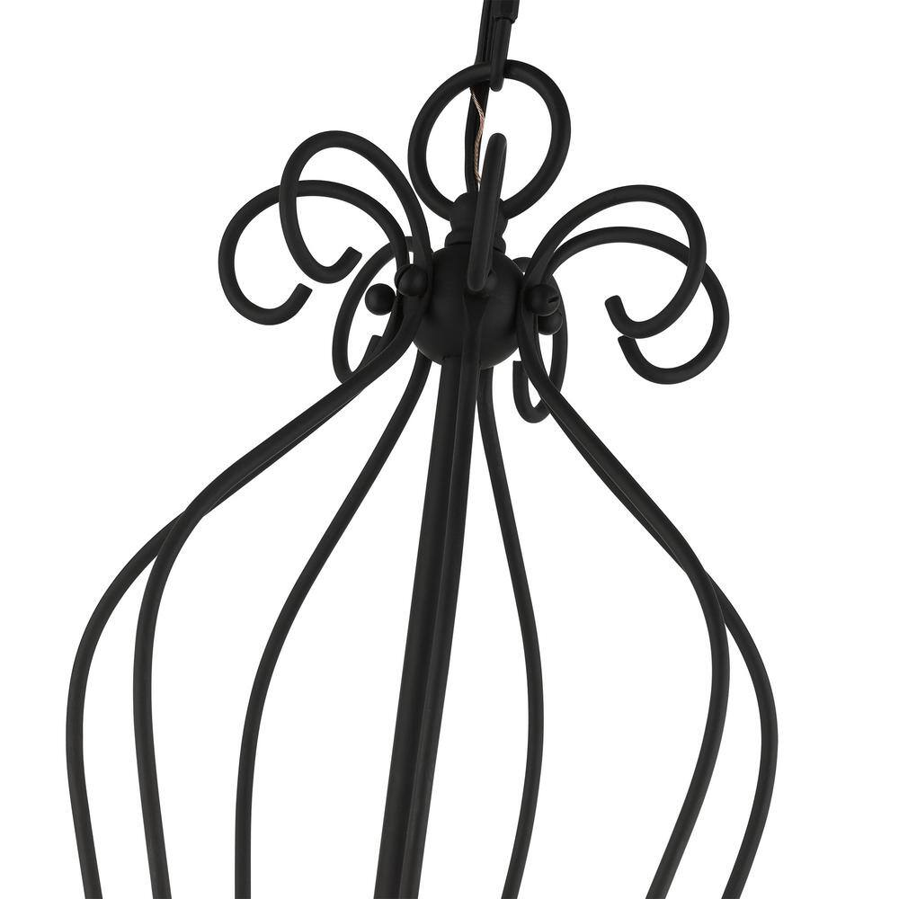 Katarina Floral 7-Light Black and Antique Brass Chandelier