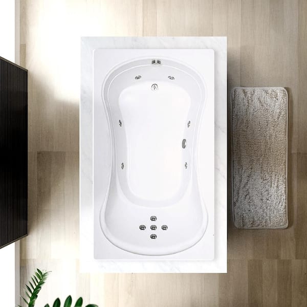 Comfortflo 72 in. x 42 in. Acrylic Rectangular Drop-in Whirlpool