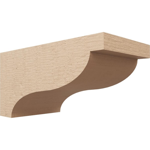 Ekena Millwork 10 in. x 10 in. x 20 in. Wide Garner Rough Cedar Woodgrain TimberThane Corbel, Primed Tan