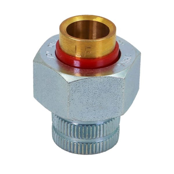 PLUMBFLEX 3/4 in. Fip x 3/4 in. Sweat Dielectric Union Zinc Coated Steel x Brass Union Fitting