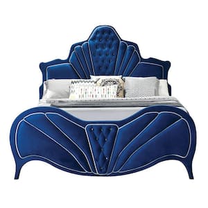 Dante Blue Velvet King Bed