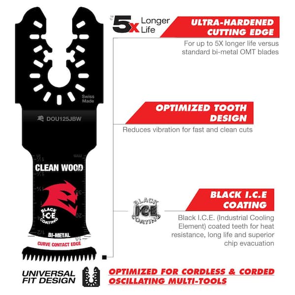 DIABLO Universal Fit Wood and Metal Bi-Metal & Carbide Oscillating Blade Set (5-Piece)