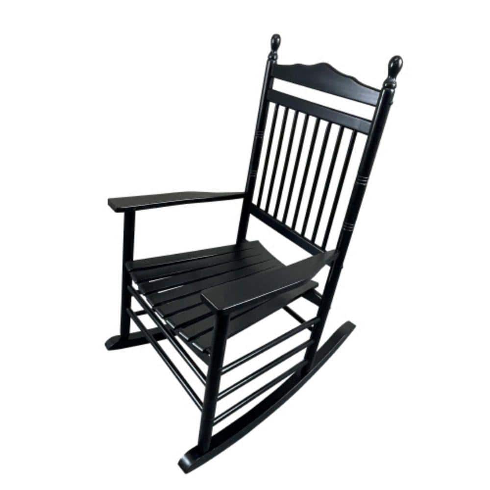 Series Frame Black Wood Outdoor Rocking Chair