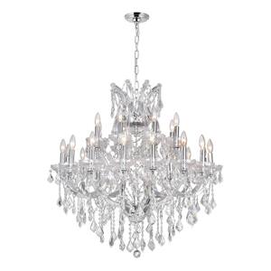 Maria Theresa 25-Light Chrome Chandelier with Clear Crystals