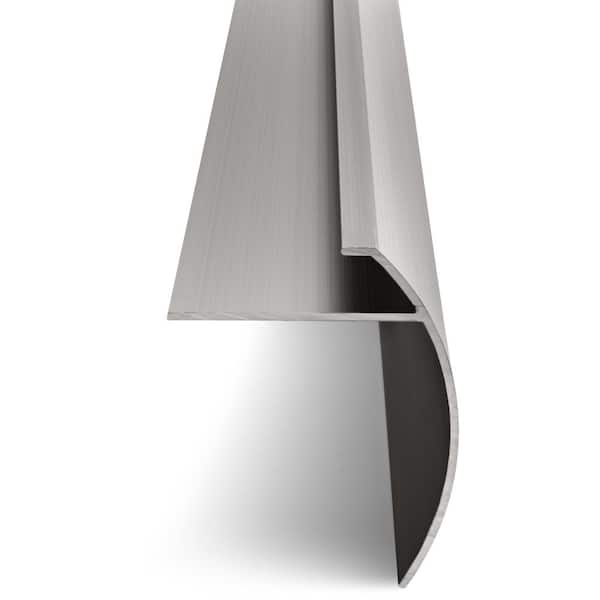 Satin Silver 8mm x 74 in. Aluminum Stair Nosing Floor Transition Strip