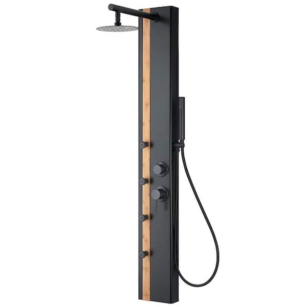AKDY 57 In. 4-Jet Multifunction Shower System With Adjustable Rainfall Shower Head And Handheld Shower Head