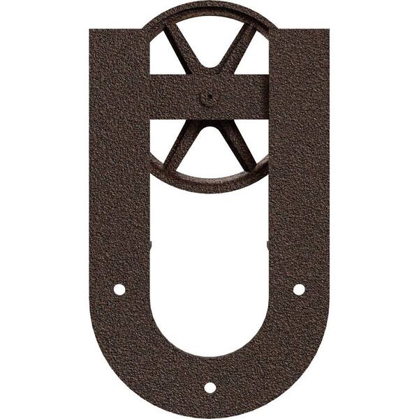 Goldberg Brothers Inc. 1-5/8 in. x 8 in. x 13-5/8 in. Steel Premium Wagon Wheel Horseshoe Roller Hanger Moulding Copper Vein