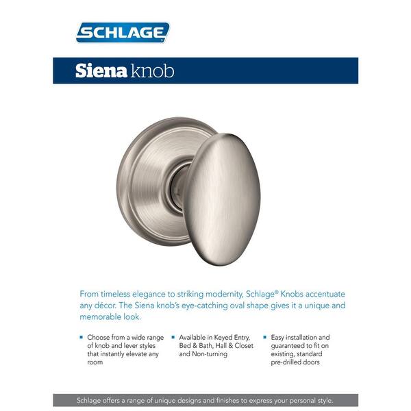 Siena Satin Nickel Dummy Door Knob Siena Satin Nickel Dummy Door Knob