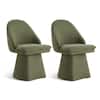 Spruce & Spring Cora Green Fabric Upholstered Swivel Dining Chair with Wood Frame for Diningroom, Livingroom (Set of 2) 2-SSDC7Y050-G0402170