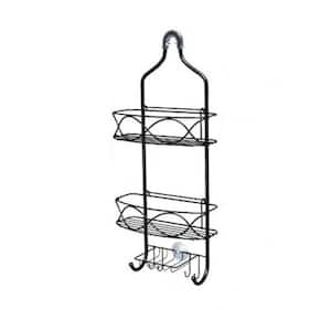 Wall Mount Hanging Shower Caddy Black Over Showerhead in with Soap Holder and 3-Shelf Organizer Storage Rack