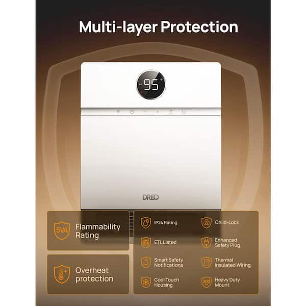 Comfee CWH15ED1380EUW Scaldabagno Elettrico A Parete 80L – Wi-Fi E Controllo App, Classe B, Compatto Per Sottolavello, Installazione Facile