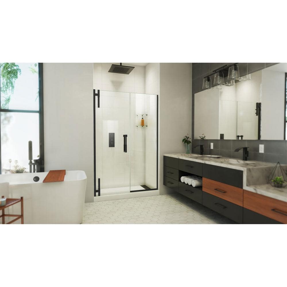 Matte Black Frameless Pivot Shower Door, 72" Height