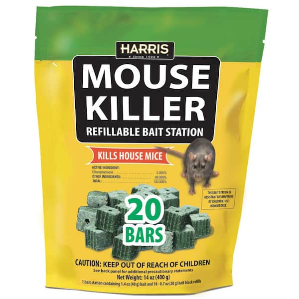 Mouse Killer Bars with Refill Bait Station (20-Pack)