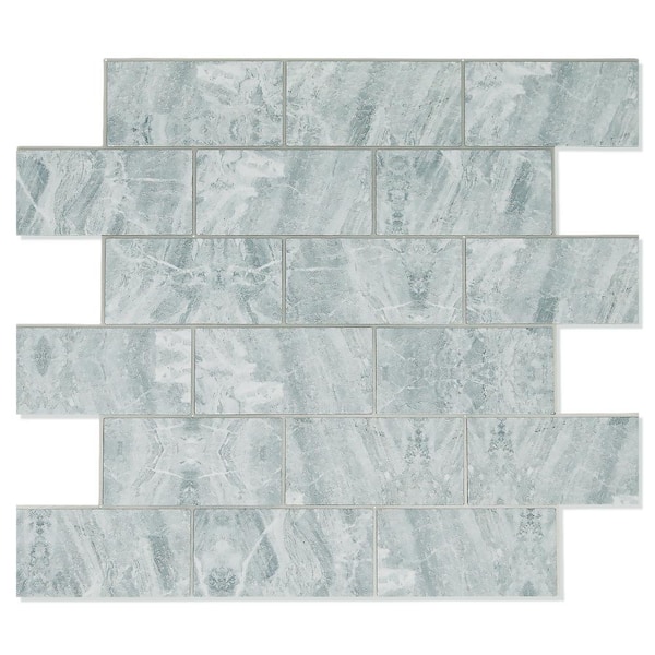 Tile-Peel & Stick Square Mosaic PVC Stain Resistant Peel and Stick