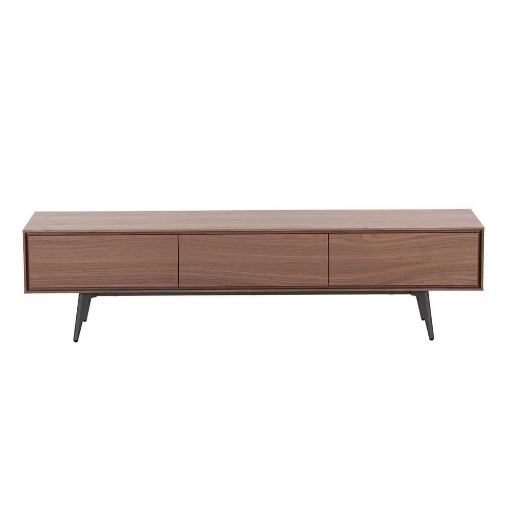 JASIWAY 70.8 in Mid-Century Walnut TV Stand With 3-Drawers For TVs Up ...