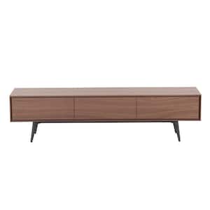 70.8 in Mid-Century Walnut TV Stand With 3-Drawers For TVs Up to 75 in.