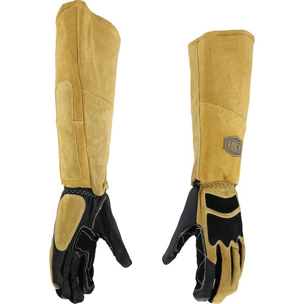 Ironcat Large Premium Top Grain Goatskin Leather 20 in. Stick Welding Gloves with Fire Resistant Lining and Insulation