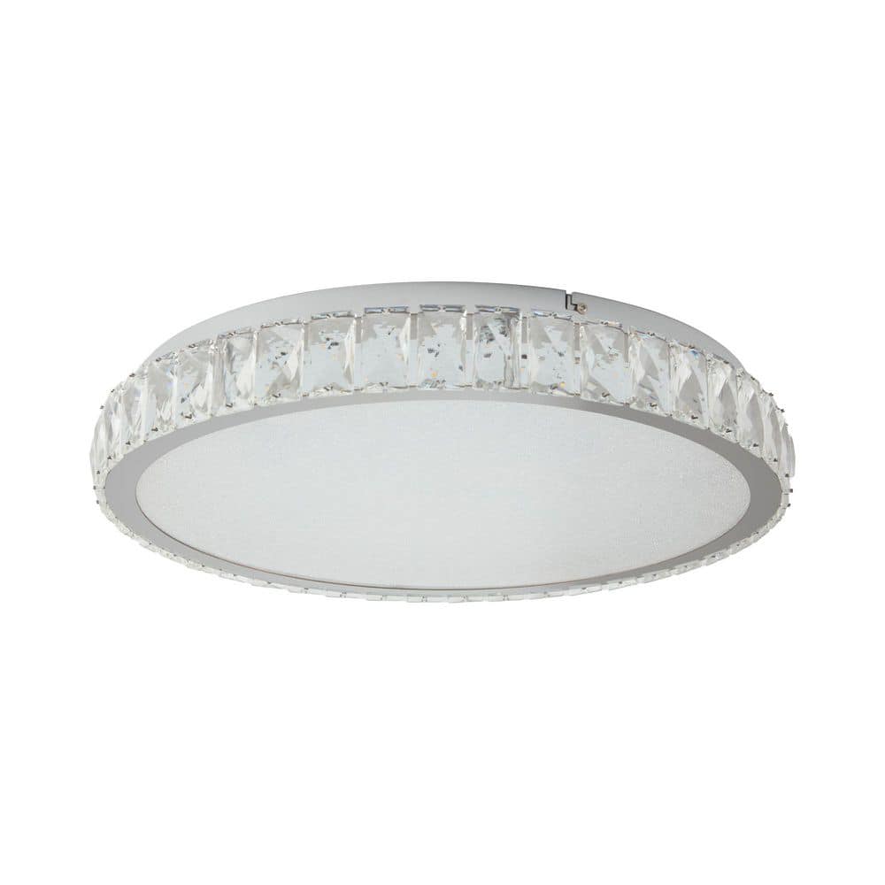 20 in. 45W Modern Crystal Ceiling LED Light Flush Mount 3 Colors Temperatur