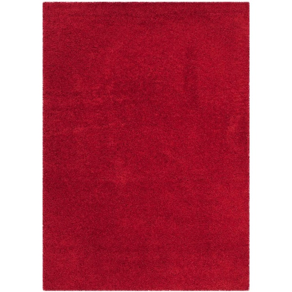 SAFAVIEH Laguna Shag Red 4 ft. x 6 ft. Solid Area Rug