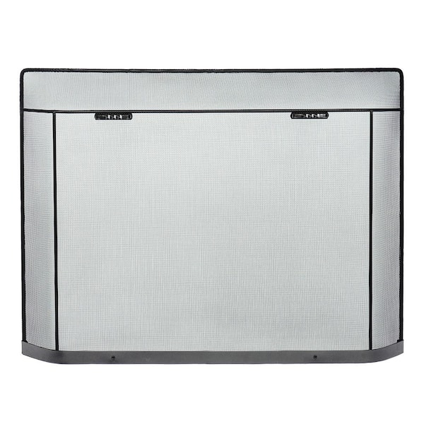 ACHLA DESIGNS 44 in. L Black 1-Panel Traditional Spark Guard Fireplace Screen