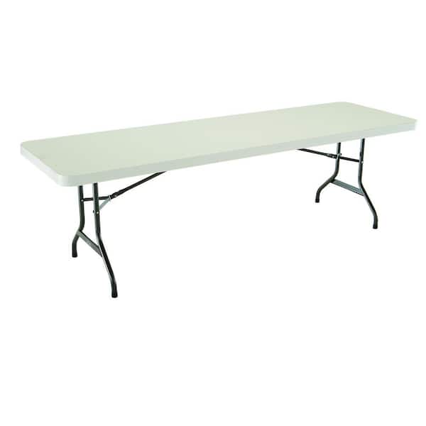 Lifetime 8 ft. Fold-in-Half Table Almond 80732 - The Home Depot