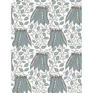Peas in a Pod Turquoise Garden Paper Strippable Roll (Covers 56.4 sq. ft.)
