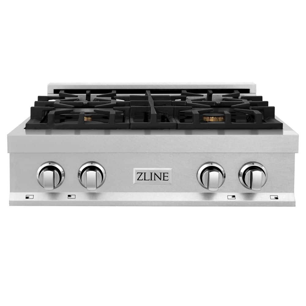 30" Stainless Steel Propane Gas Cooktop with Brass Burners