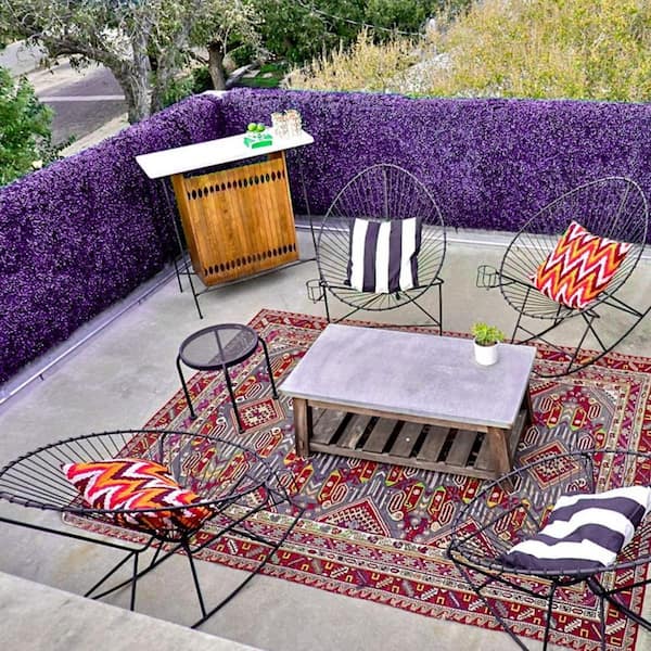 20 in.H x 20 in.W Plastic Artificial Boxwood Peanut Leaves Hedge Privacy Garden Fence for Home Backyard Garden, 1-Pieces