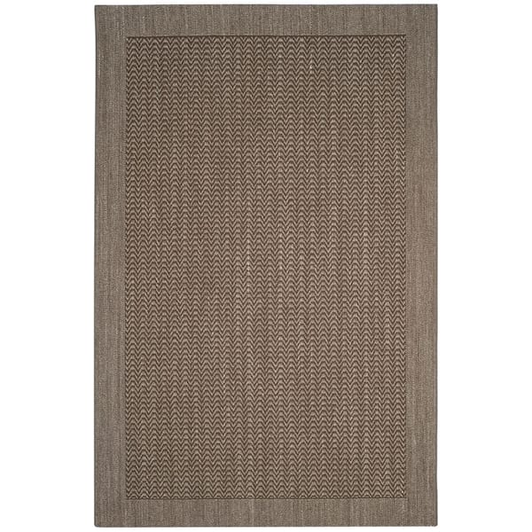 Palm Beach 10 ft. x 13 ft. Silver Solid Color Border Area Rug