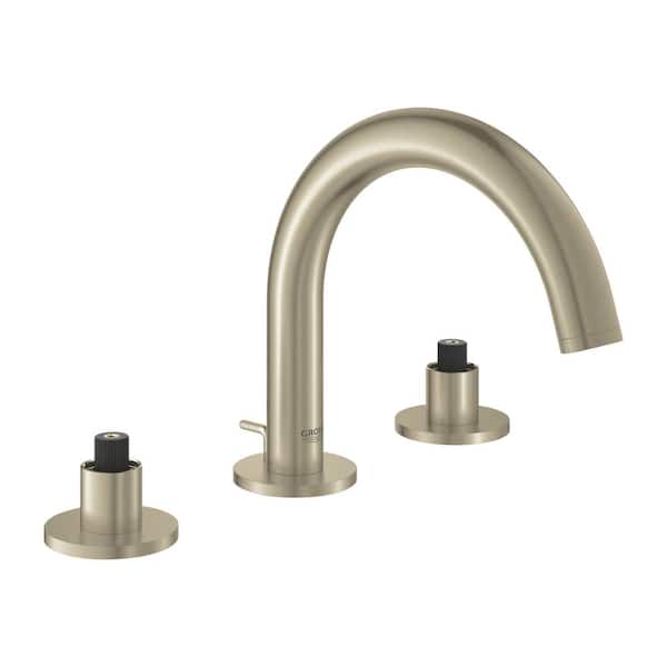 GROHE Atrio 8 in. Widespread 2-Handle S-Size Bathroom Faucet in Brushed Nickel