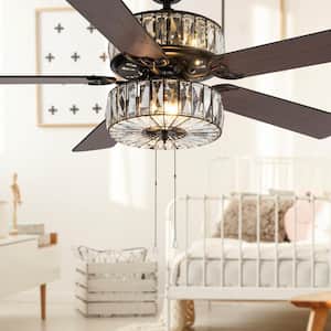 Duchess 52 in. Clear Crystal LED Ceiling Fan With Light