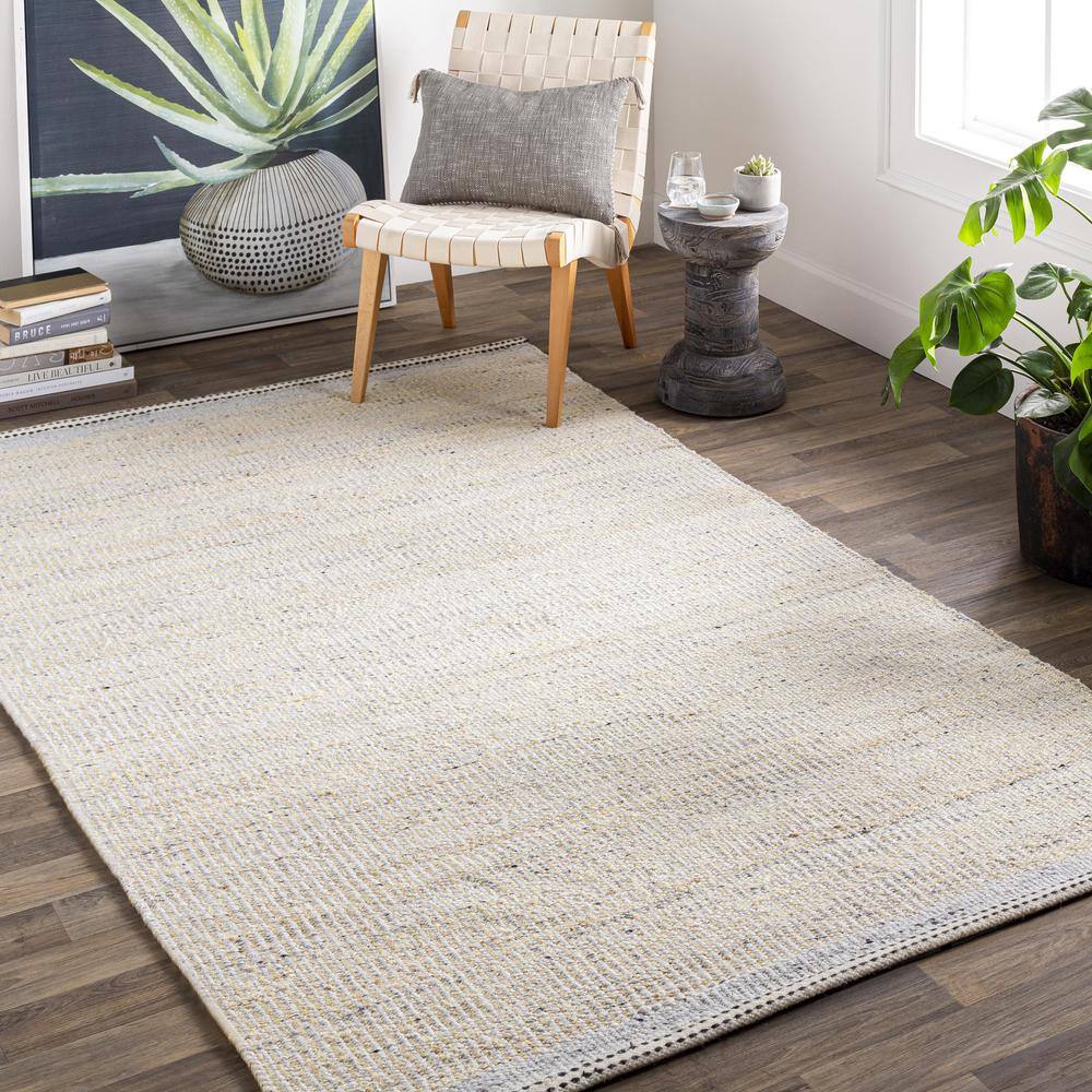 Handmade Black and Beige Wool Tufted 5' x 7' Rug