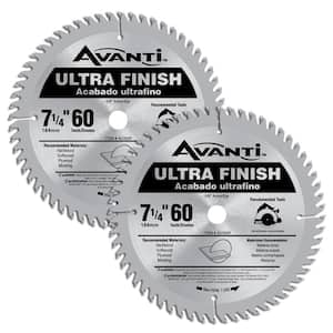 7-1/4 in. x 60-Tooth Fine Finish Circular Saw Blade (2-Pack)