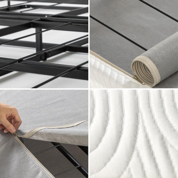 Zinus 4 in. Profile Split Cal King White Metal Box Spring Zinus 4 in. Profile Split Cal King White Metal Box Spring
