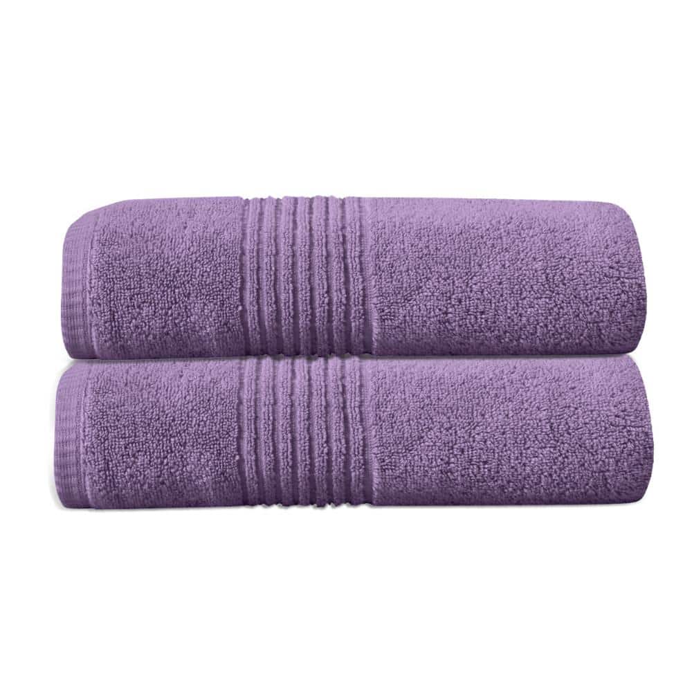 "Home Weavers Hazel 500GSM 100% Cotton Zero Twist Super Absorbent Bath Towel Set, 27""x54"" (2)(2 Bath Towels), Purple" price history on PriceWatchPro