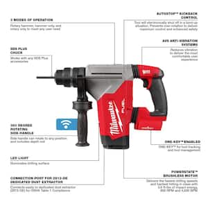 M18 FUEL 18V Lithium-Ion Brushless Cordless 1-1/8 in. SDS-Plus Rotary Hammer with 1/2 in. Impact Wrench