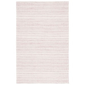Marbella Pink/Ivory 8 ft. x 10 ft. Striped Geometric Area Rug