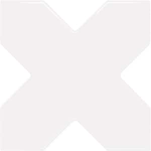 Siena White 5.35 in. x 5.35 in. Glossy Ceramic Cross-Shaped Wall and Floor Tile (5.37 sq. ft./case) (27-pack)