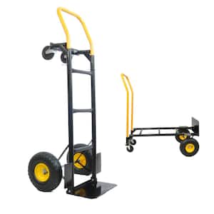 330 lbs. Hand Truck Capacity Heavy-Duty Adjustable Platform Cart Dual Purpose Dolly for Moving, Warehouse, Garden