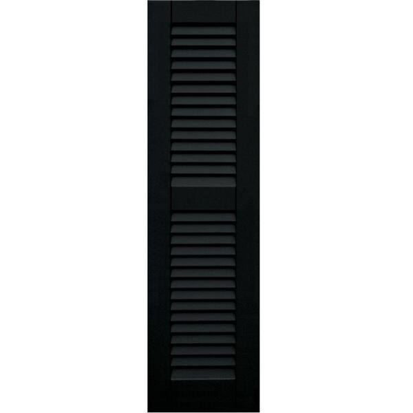 Winworks Wood Composite 12 in. x 44 in. Louvered Shutters Pair #653 Charleston Green