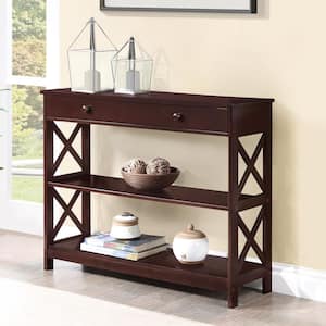 Oxford 40 in. Espresso Standard Rectangle Wood Console Table with 1-Drawer