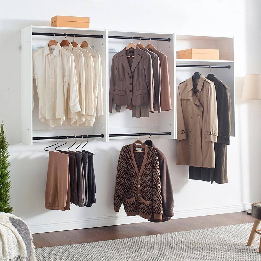 Klair Living Devi Series 31.5-94. 5in. W White Modular Closet System ...