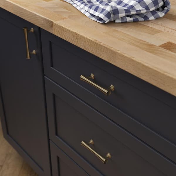 Drum 3 in. (76 mm) Modern Champagne Bronze Drawer Pull