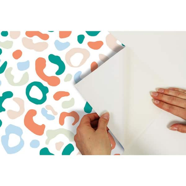 NuWallpaper Multi-Colored Bright Leopard Spots Peel & Stick