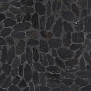 Pebble Rock Flat Bed 12 in. x 12 in. Marble Floor and Wall Tile