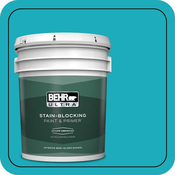 BEHR ULTRA 5 gal. #P470-5 Placid Sea Extra Durable Semi-Gloss Enamel Interior Paint & Primer